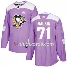 Pittsburgh Penguins Trikot Evgeni Malkin 71 Adidas 2017-2018 Lila Fights Cancer Practice Authentic - Herren